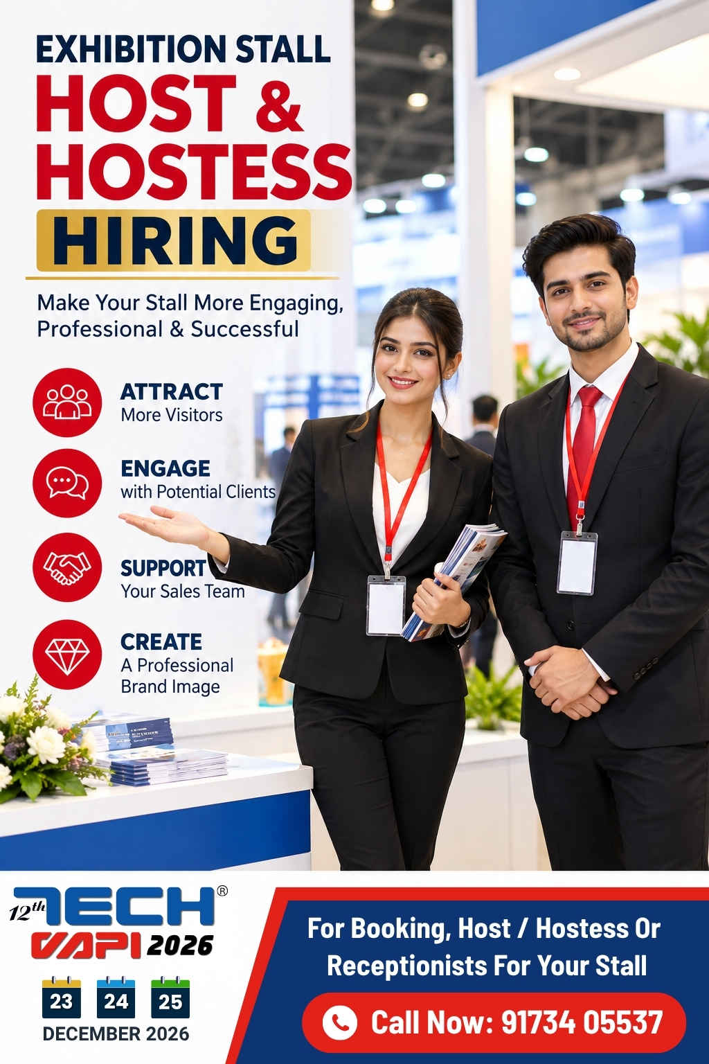 Exhibition Stall Host and Hostess Hiring for TECH VAPI 2026